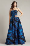 Formal Dresses Long Formal Print Evening Dress Navy