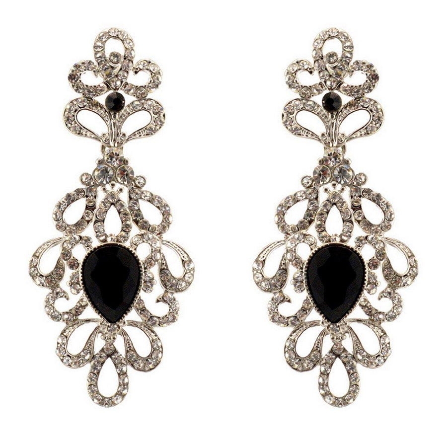 Clear Diamante Teardrop Rhinestone Earrings - The Dress Outlet