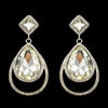 Clear Diamante Teardrop Shaped Rhinestone Earrings - The Dress Outlet
