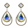Clear Diamante Teardrop Shaped Rhinestone Earrings - The Dress Outlet