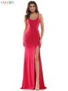 Colors Formal Long Spaghetti Strap Dress G1052 - The Dress Outlet