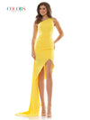 Colors High Low One Shoulder Fitted Prom Dress 2691 - The Dress Outlet