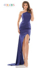 Colors High Low One Shoulder Fitted Prom Dress 2691 - The Dress Outlet
