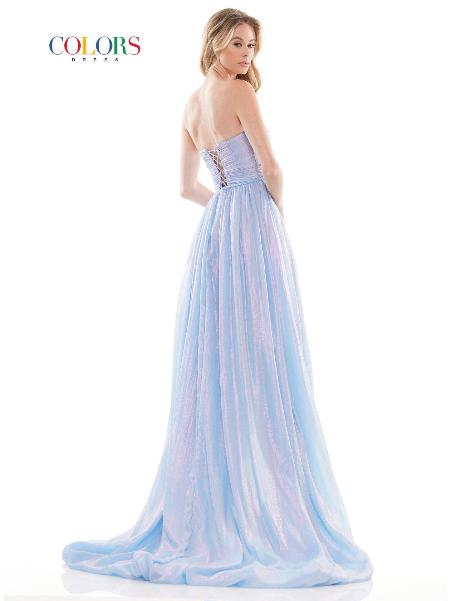 Colors High Low Strapless Chiffon Prom Dress 2748 - The Dress Outlet