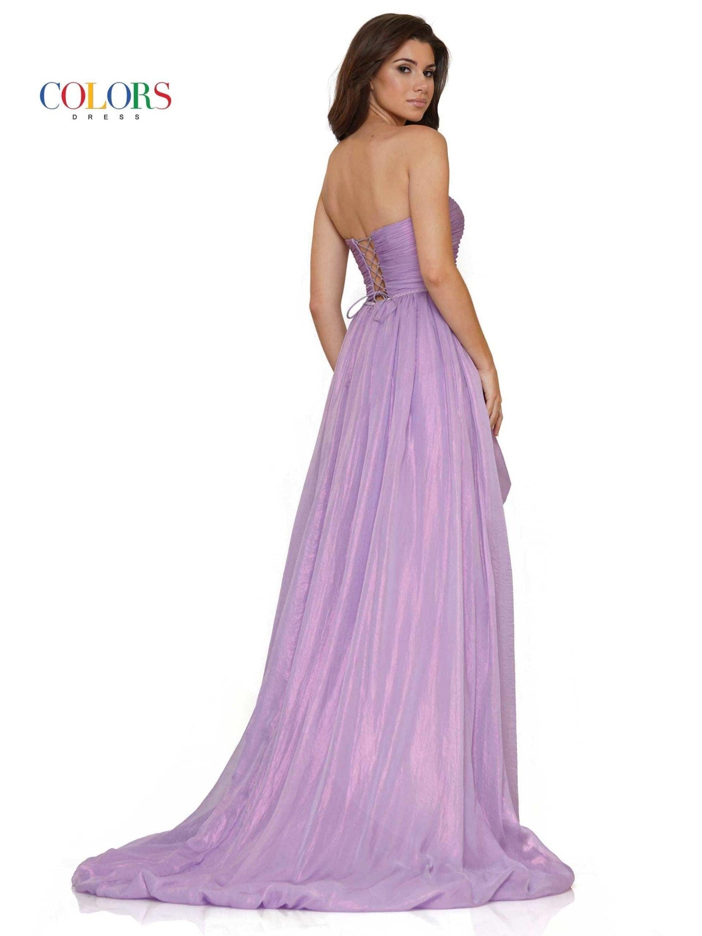 Colors High Low Strapless Chiffon Prom Dress 2748 - The Dress Outlet