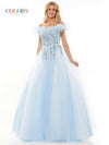 Colors Long A-Line Off Shoulder Prom Dress 2992 - The Dress Outlet