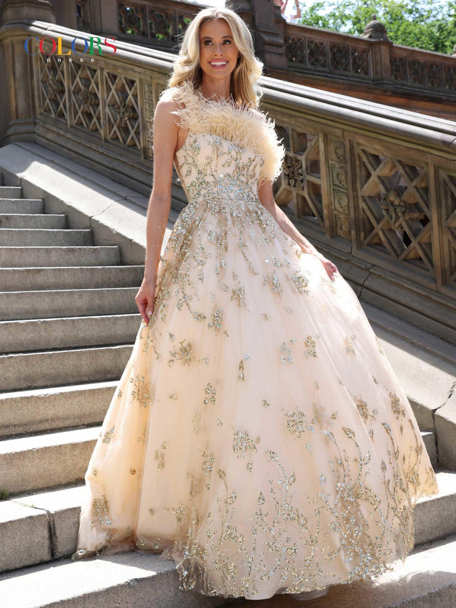 Colors Long A-Ling One Shoulder Prom Dress 2950 - The Dress Outlet