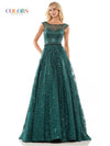Colors Long Cap Sleeve Evening Dress 2980 - The Dress Outlet
