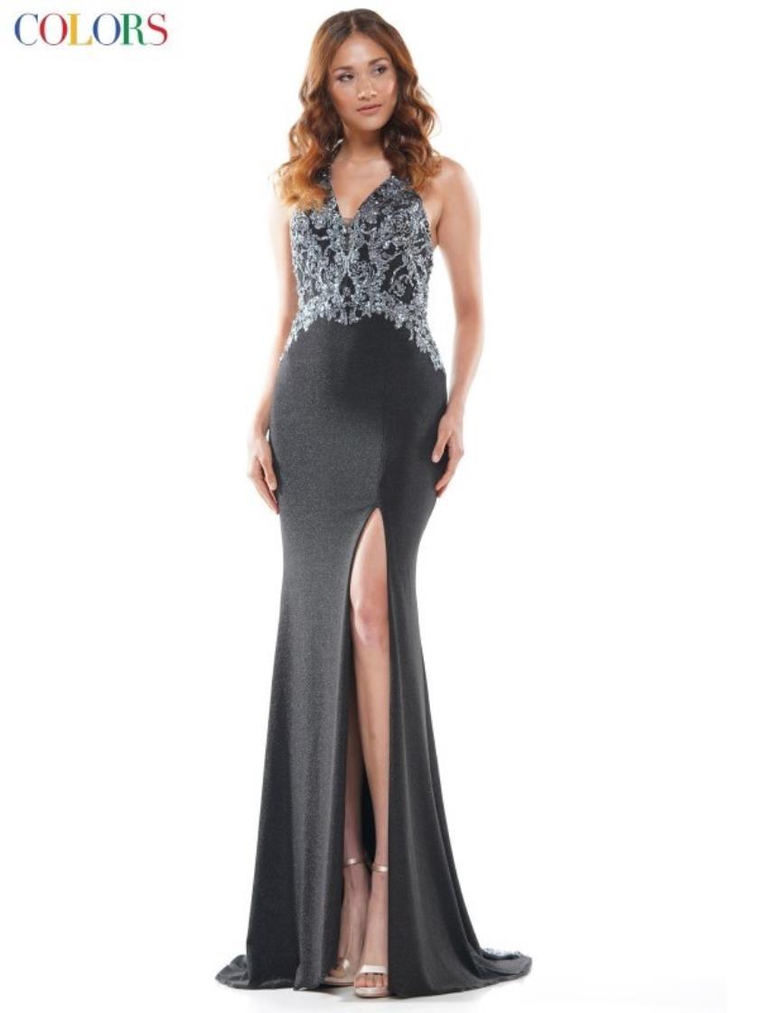 Colors Long Evening Fitted Dress G961 - The Dress Outlet