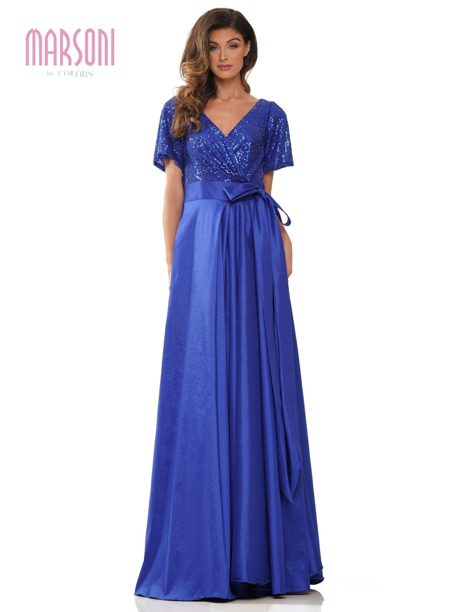 Colors Long Formal A-line Dress M316 - The Dress Outlet