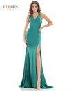 Colors Long Formal Beaded Halter Prom Dress 2658 - The Dress Outlet