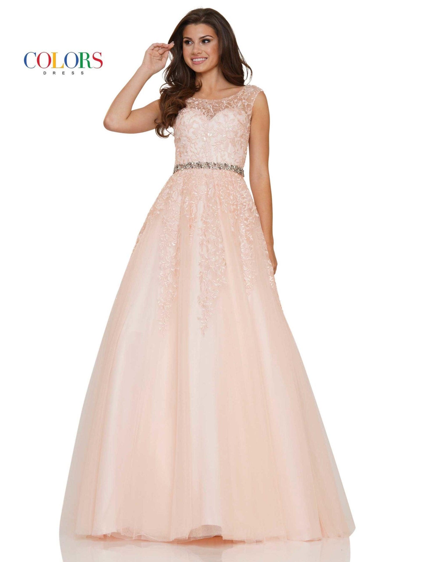 Colors Long Formal Beaded Prom Ball Gown 2744 - The Dress Outlet