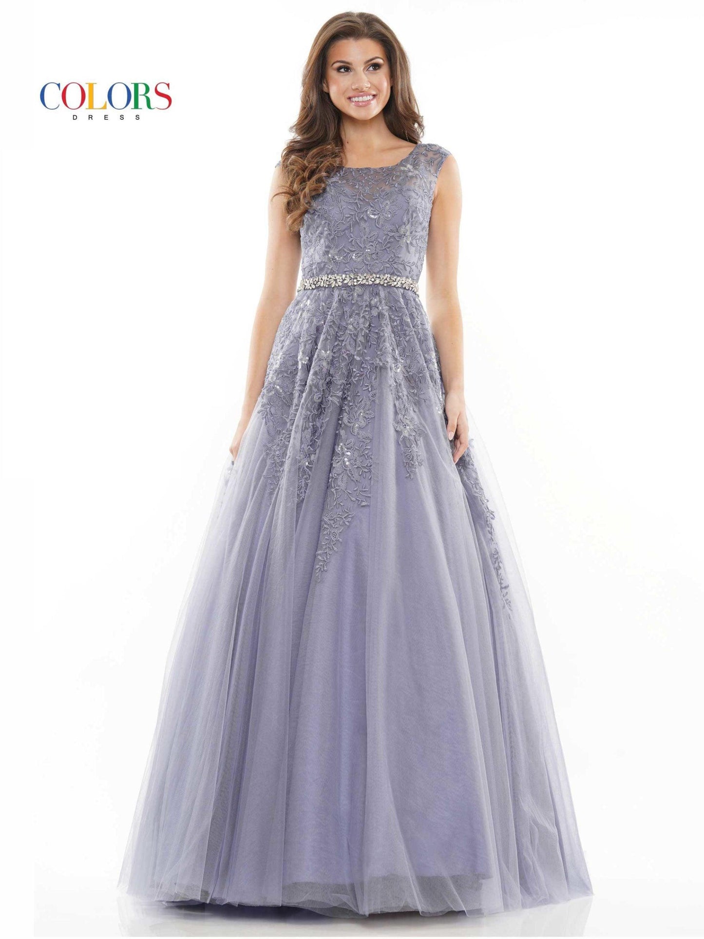 Colors Long Formal Beaded Prom Ball Gown 2744 - The Dress Outlet