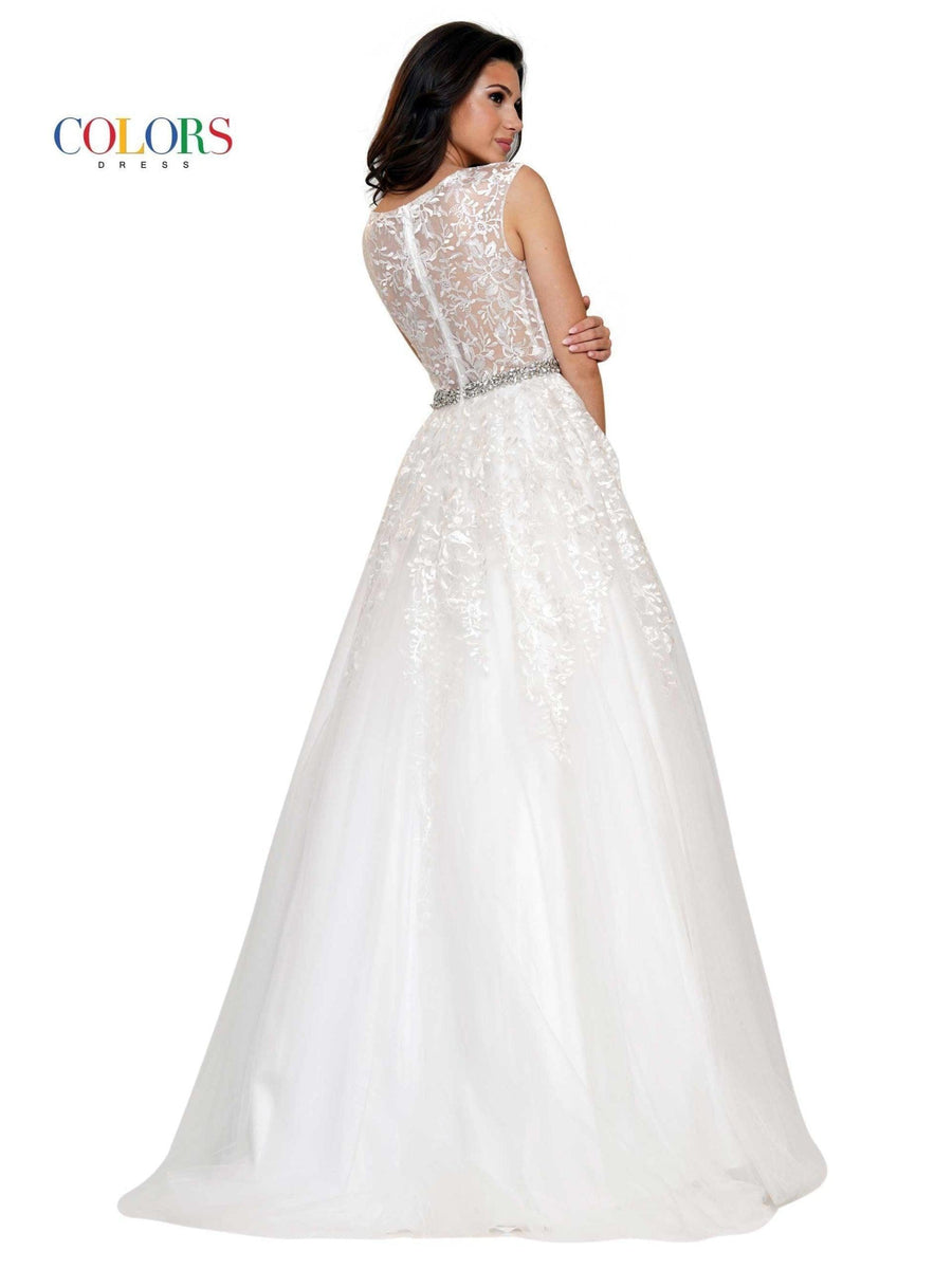 Colors Long Formal Beaded Prom Ball Gown 2744 - The Dress Outlet