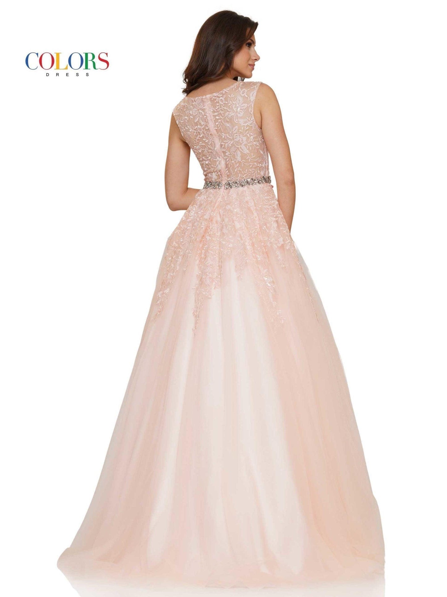 Colors Long Formal Beaded Prom Ball Gown 2744 - The Dress Outlet