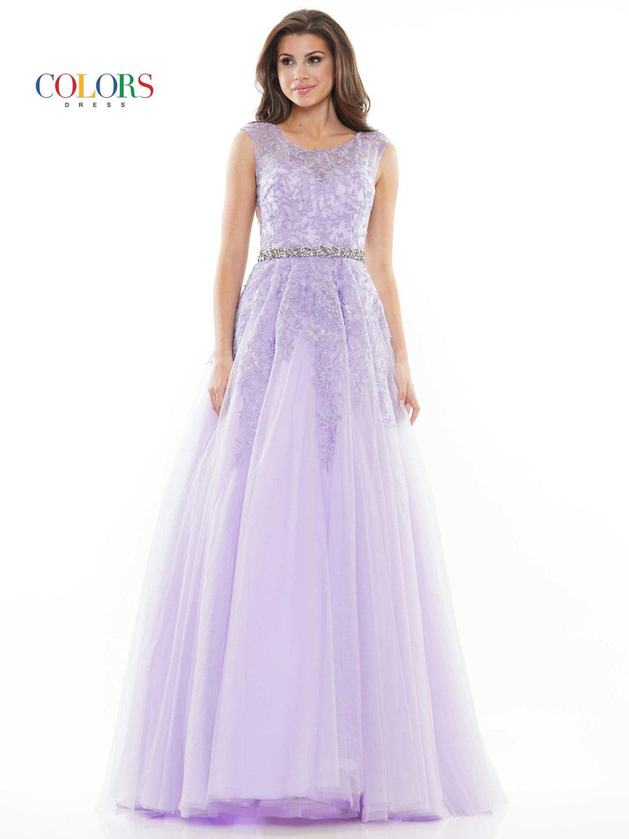 Colors Long Formal Beaded Prom Ball Gown 2744 - The Dress Outlet