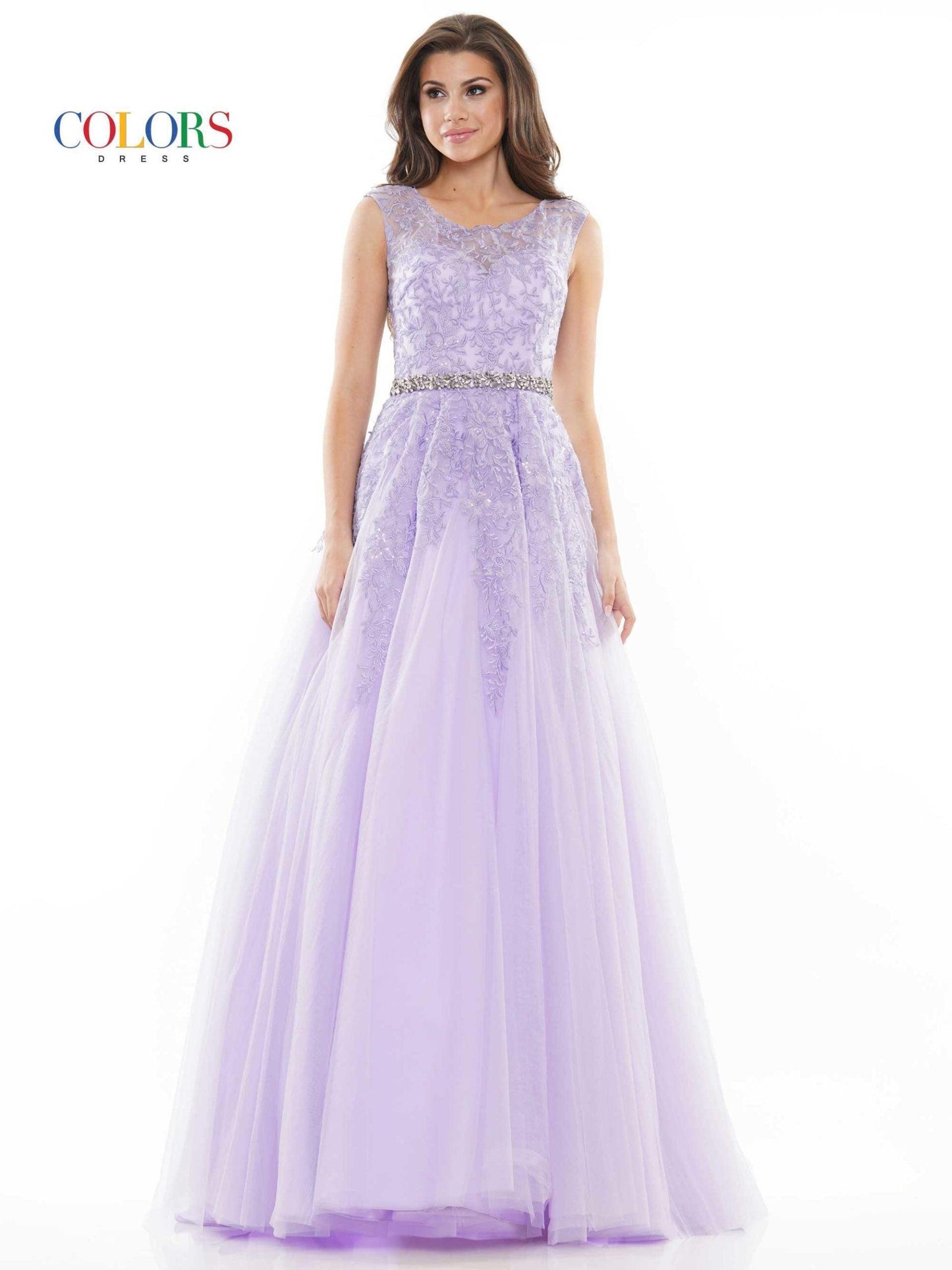 Colors Long Formal Beaded Prom Ball Gown 2744 - The Dress Outlet