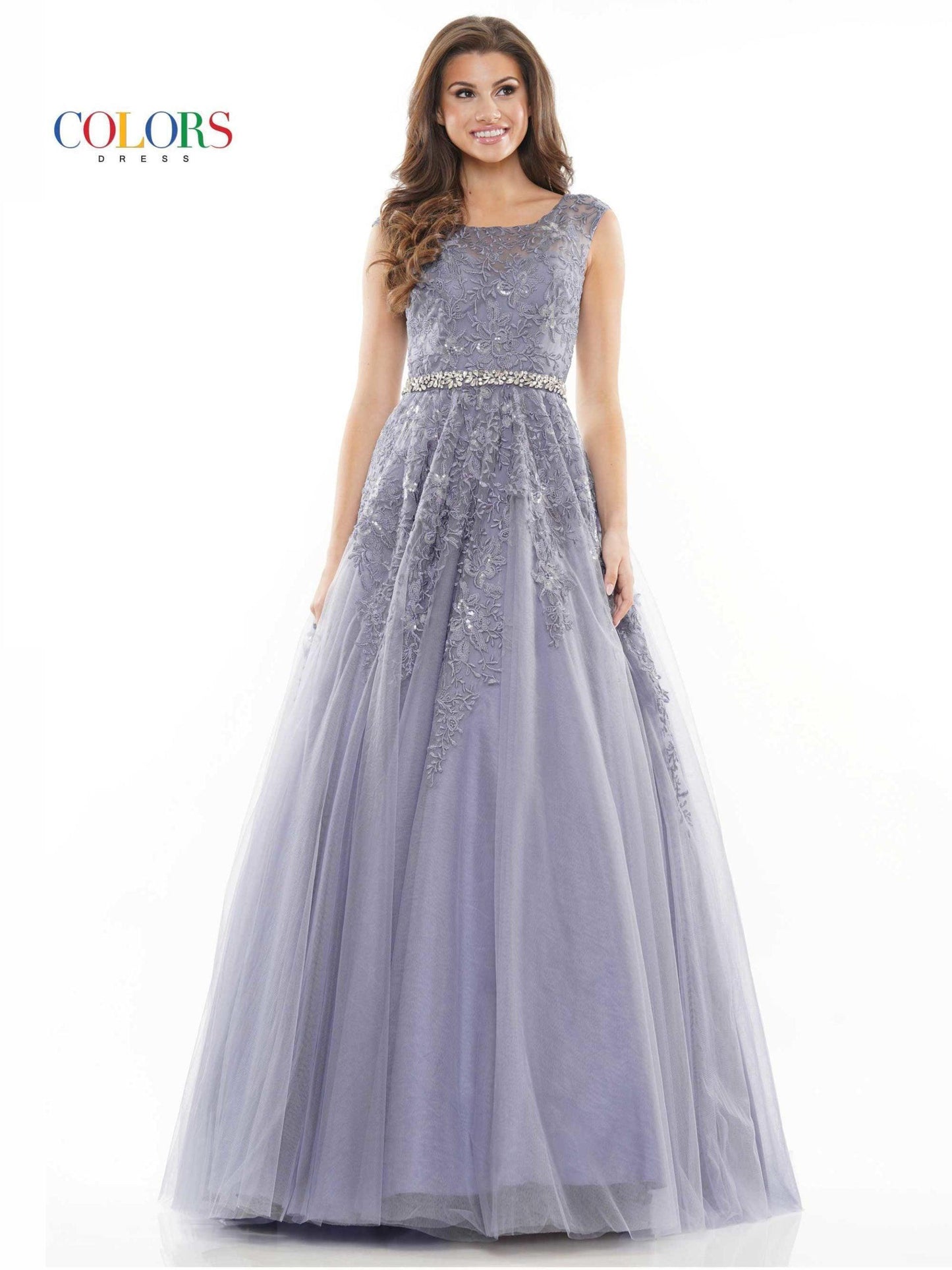Colors Long Formal Beaded Prom Ball Gown 2744 - The Dress Outlet
