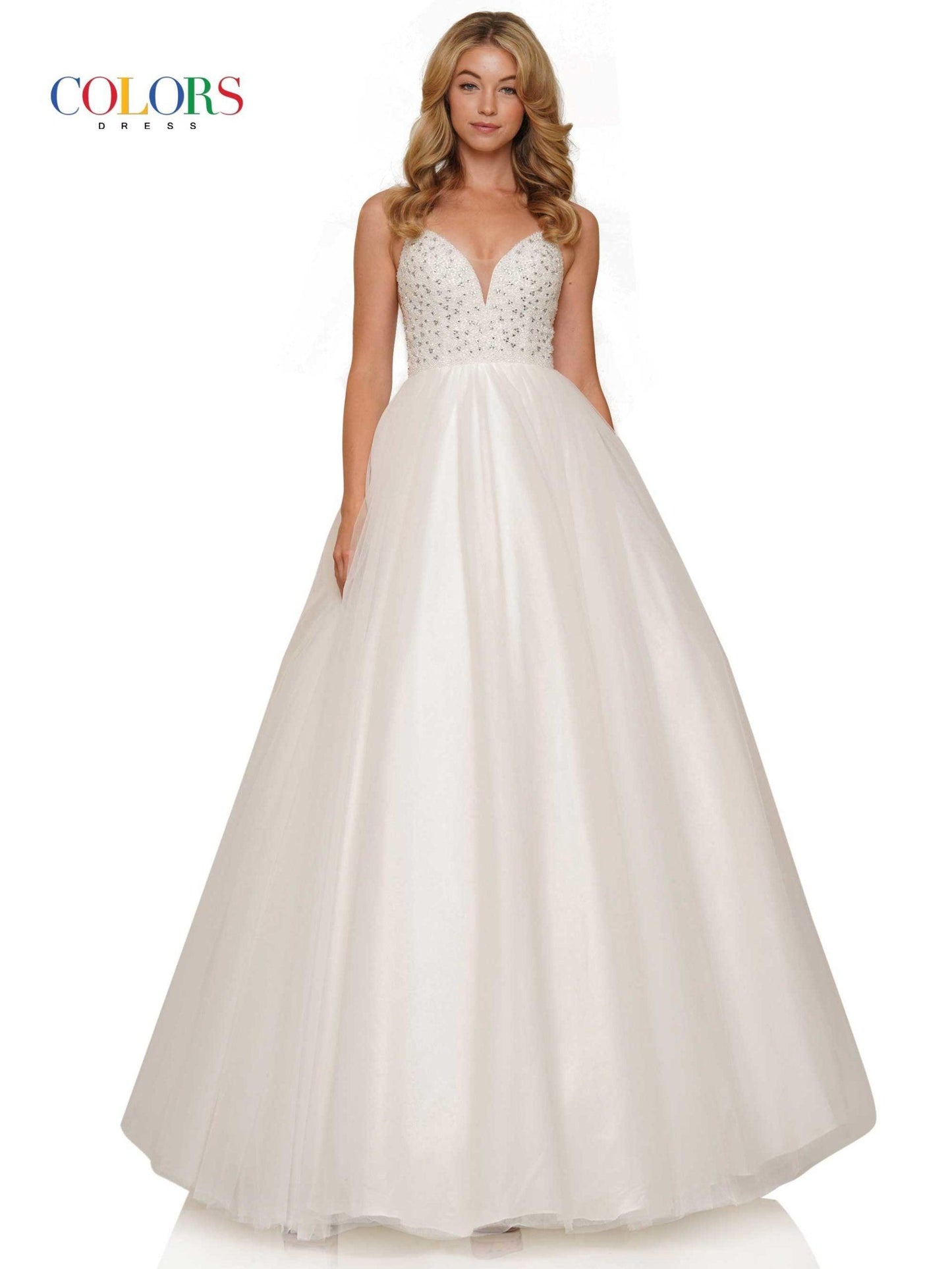 Colors Long Formal Beaded Prom Dress 2382 - The Dress Outlet