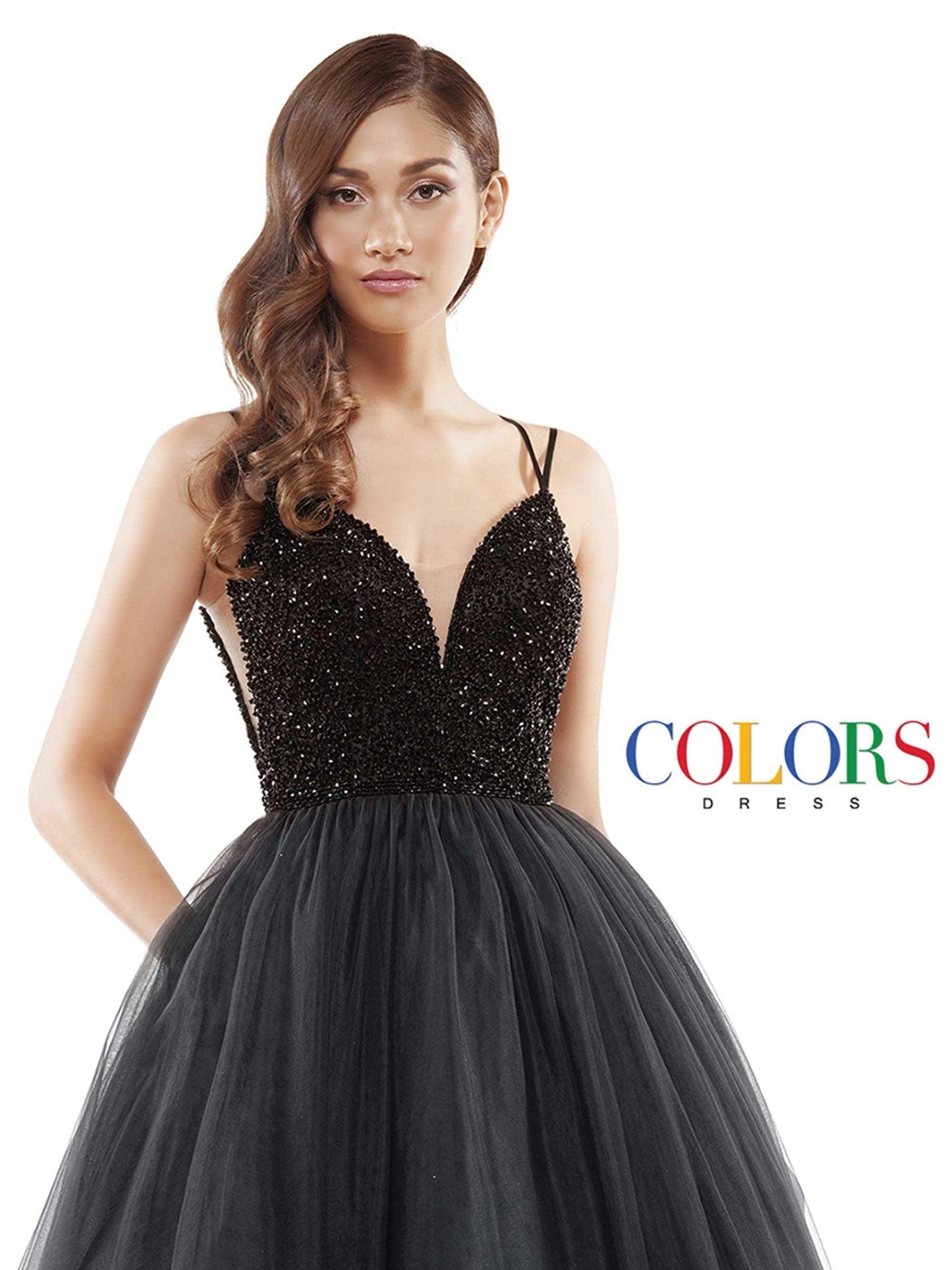 Colors Long Formal Beaded Prom Dress 2382 - The Dress Outlet