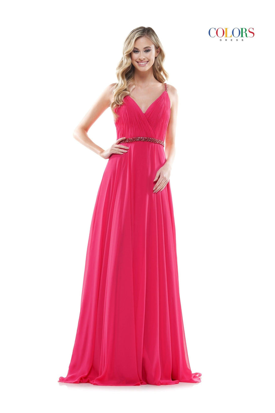 Colors Long Formal Chiffon Prom Dress 2502 - The Dress Outlet