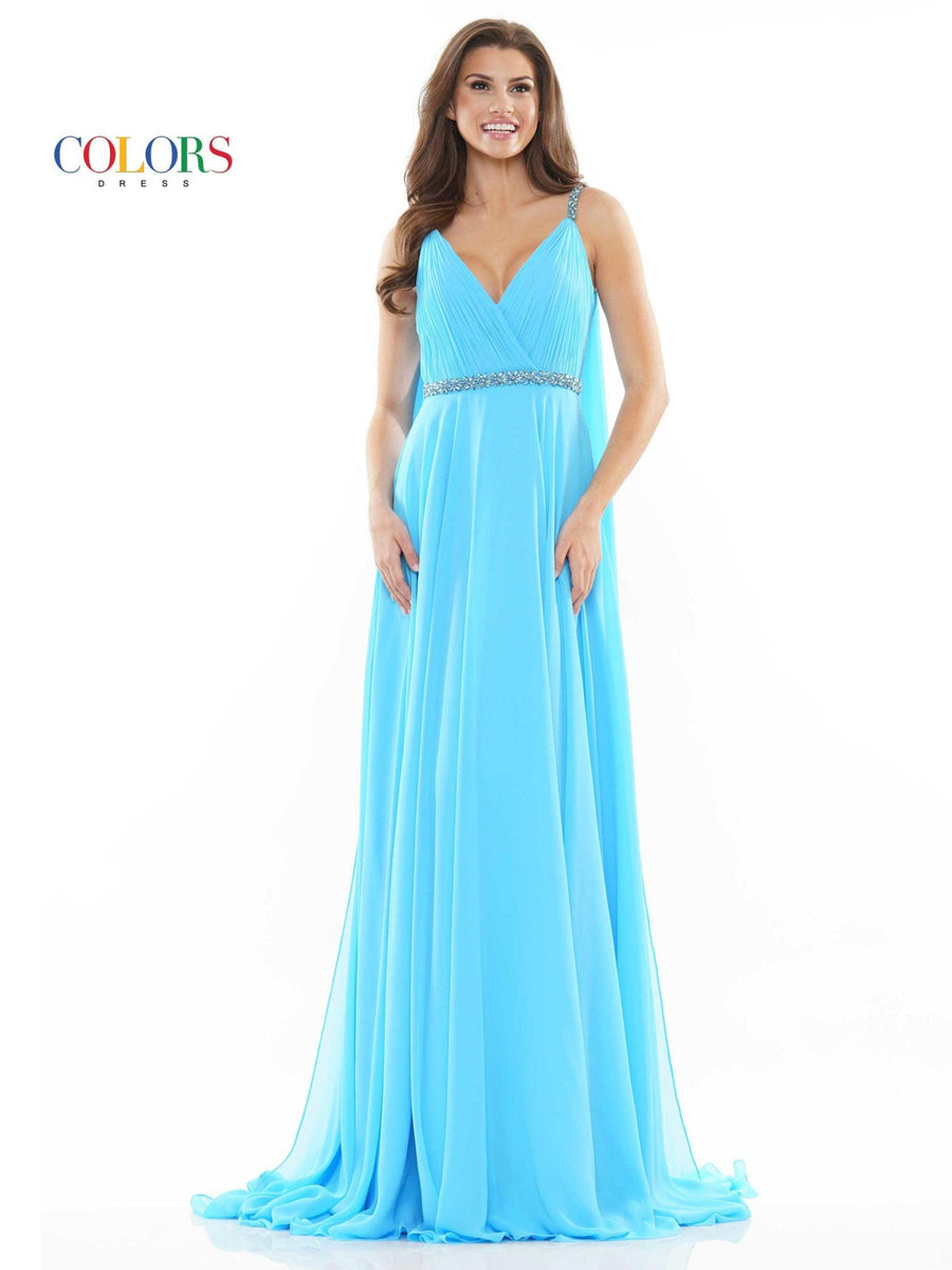 Colors Long Formal Chiffon Prom Dress 2502 - The Dress Outlet