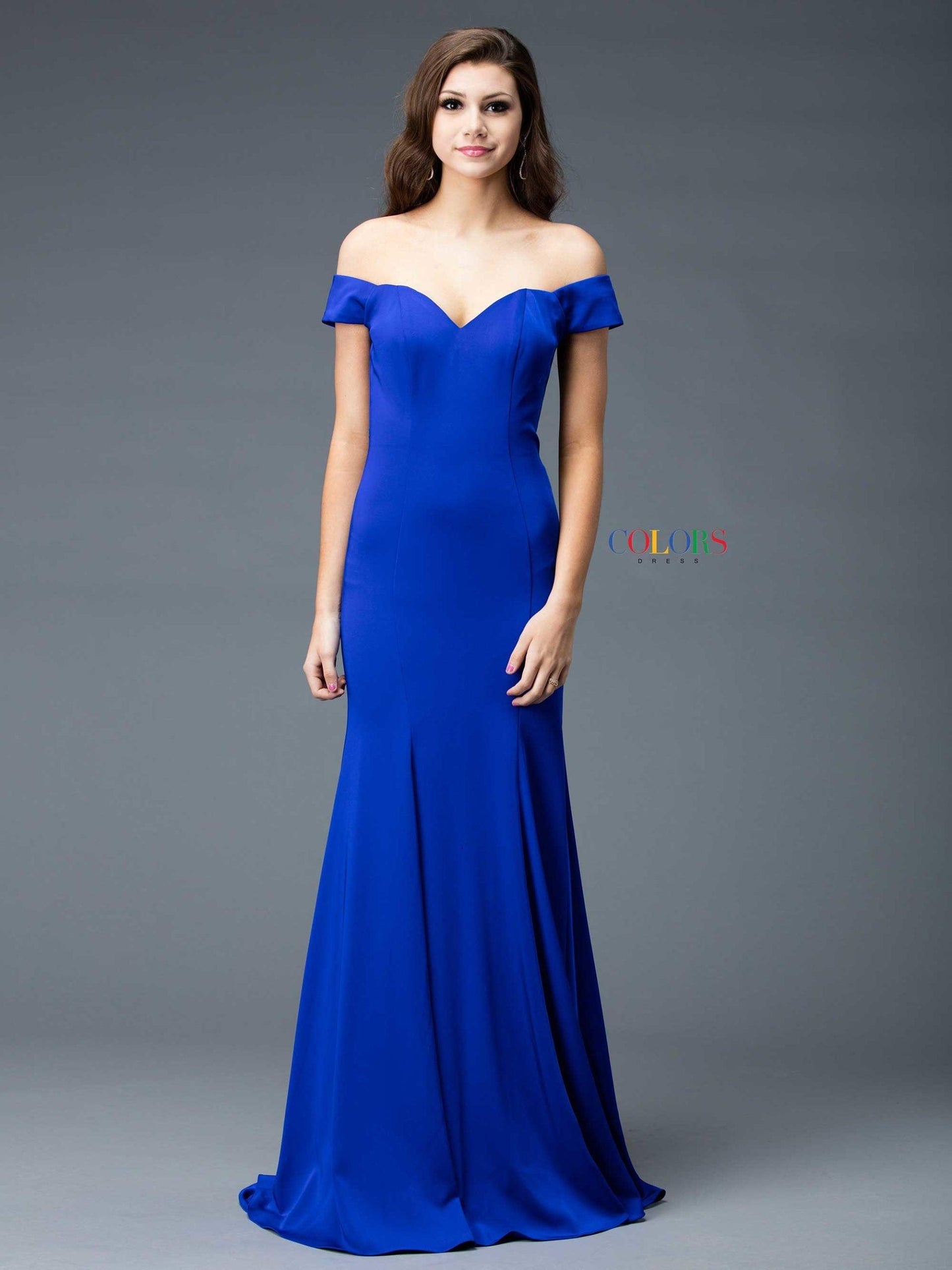 Colors Long Formal Fitted Bridesmaid Dress 1768 - The Dress Outlet