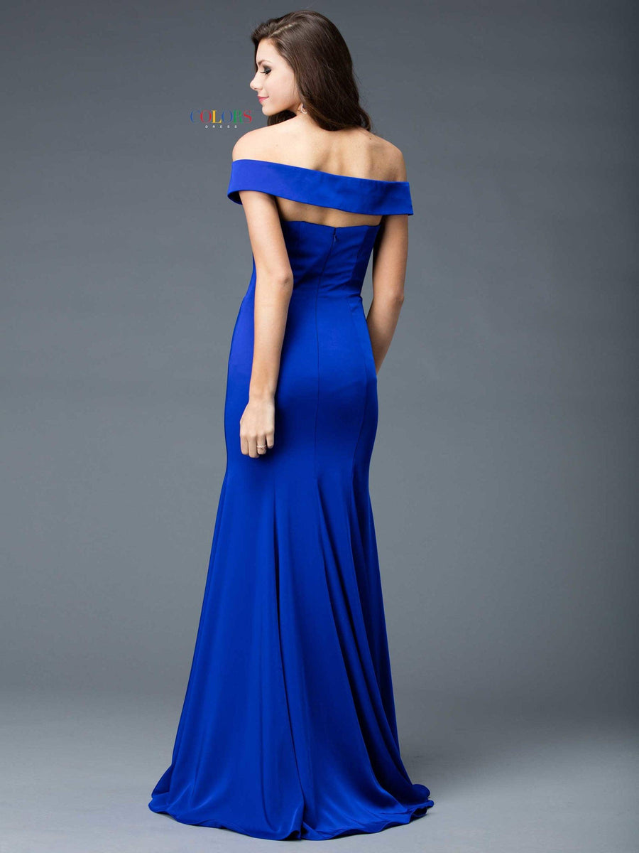 Colors Long Formal Fitted Bridesmaid Dress 1768 - The Dress Outlet