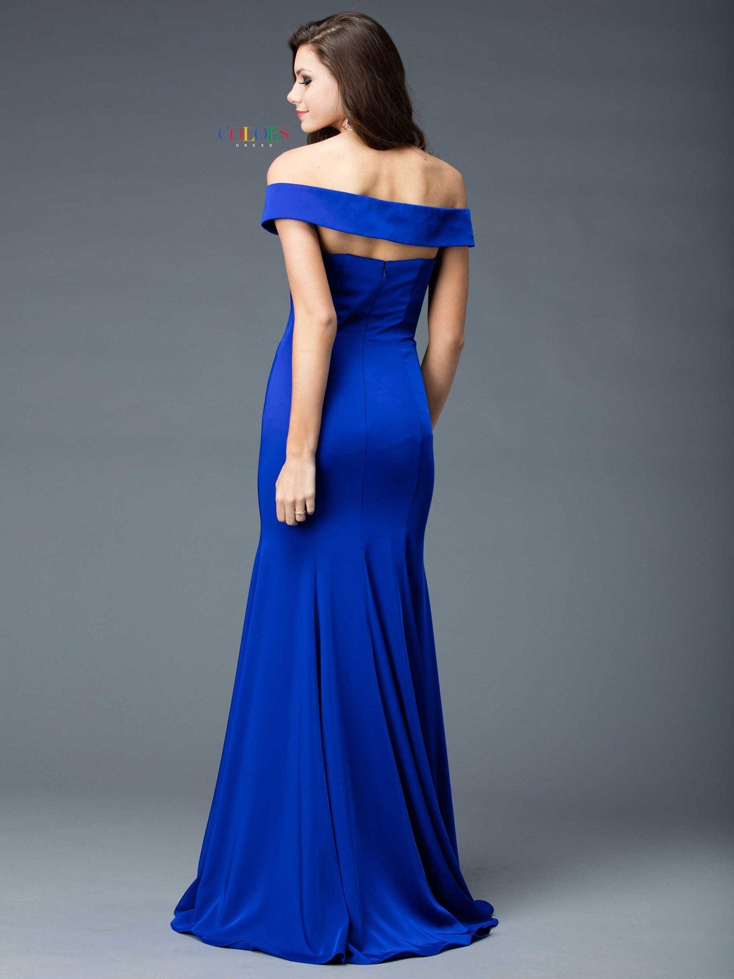 Colors Long Formal Fitted Bridesmaid Dress 1768 - The Dress Outlet