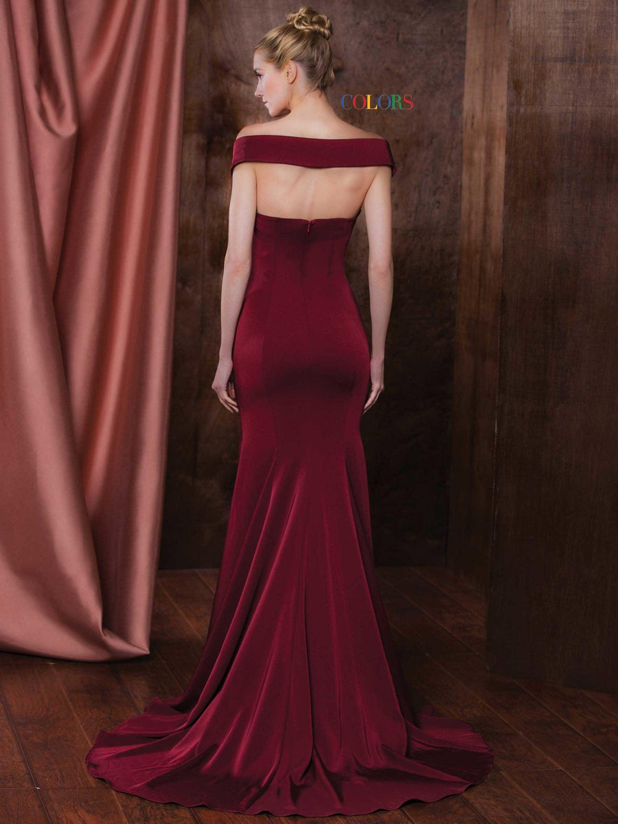 Colors Long Formal Fitted Bridesmaid Dress 1768 - The Dress Outlet