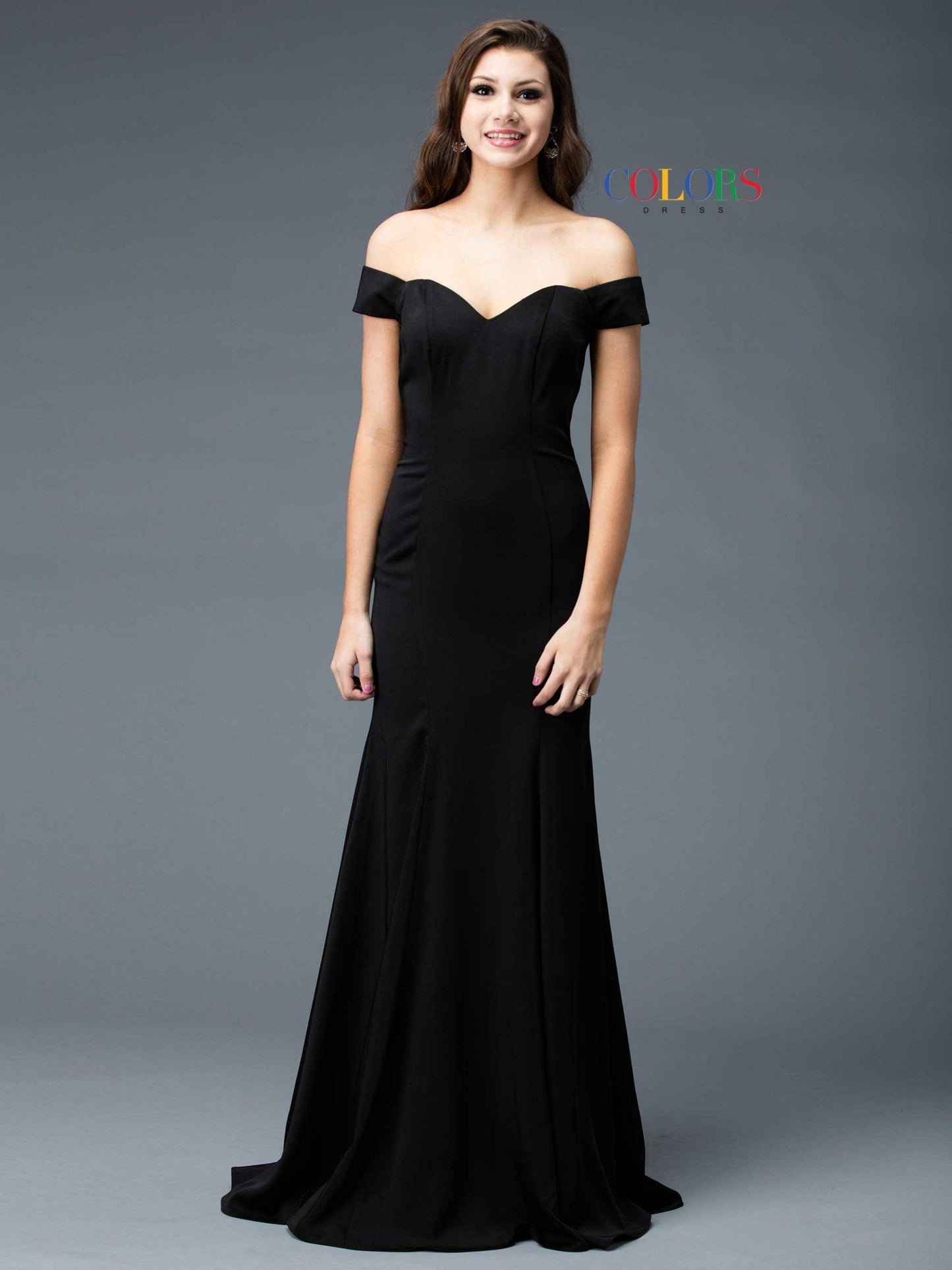 Colors Long Formal Fitted Bridesmaid Dress 1768 - The Dress Outlet
