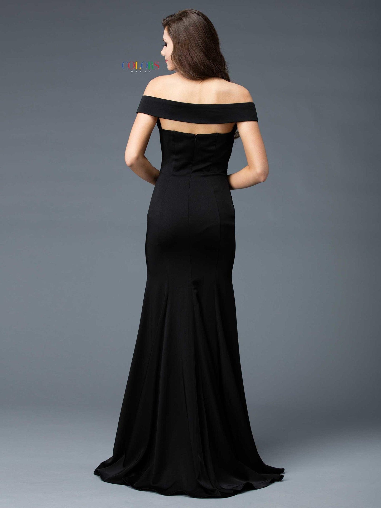 Colors Long Formal Fitted Bridesmaid Dress 1768 - The Dress Outlet