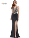 Colors Long Formal Fitted Evening Dress 961X - The Dress Outlet