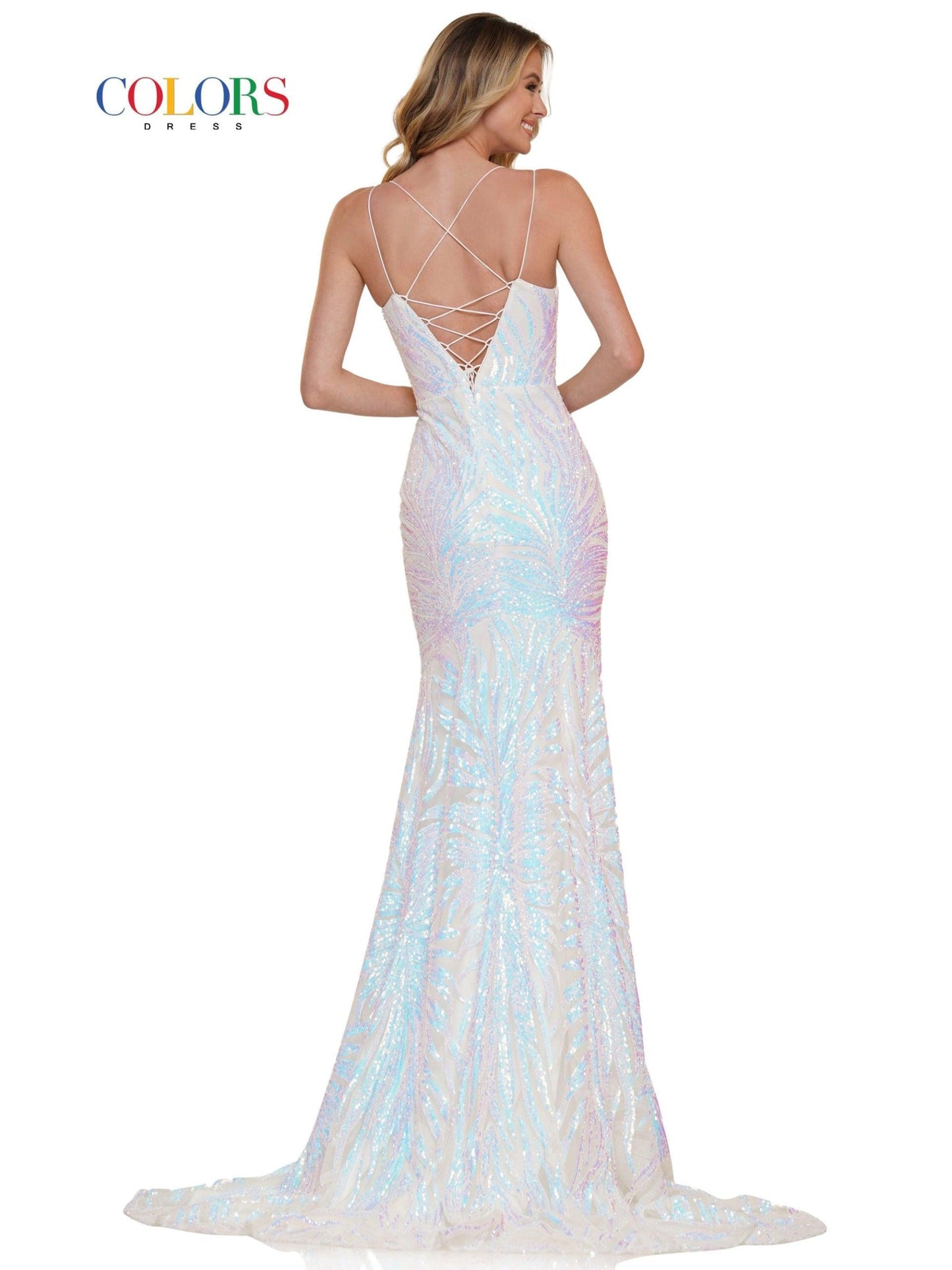 Colors Long Formal Fitted Sequins Prom Dress 2743 - The Dress Outlet