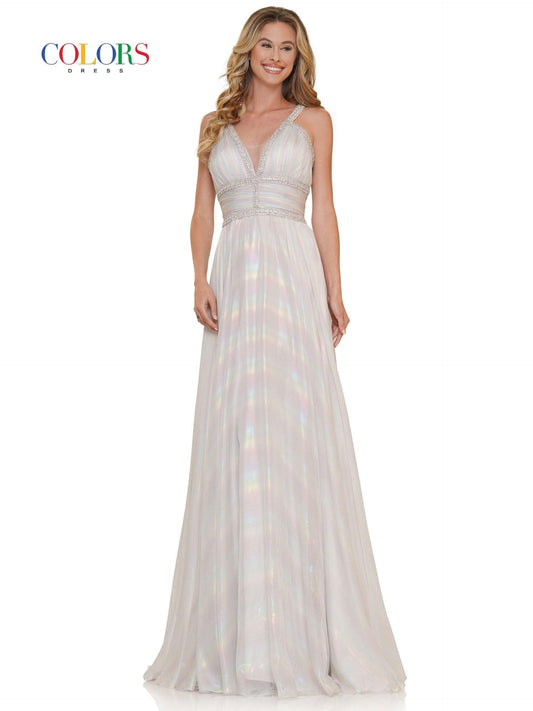 Colors Long Formal Glitter Chiffon Prom Dress 2700 - The Dress Outlet
