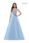 Colors Long Formal Glitter Mesh Prom Dress 2480 - The Dress Outlet