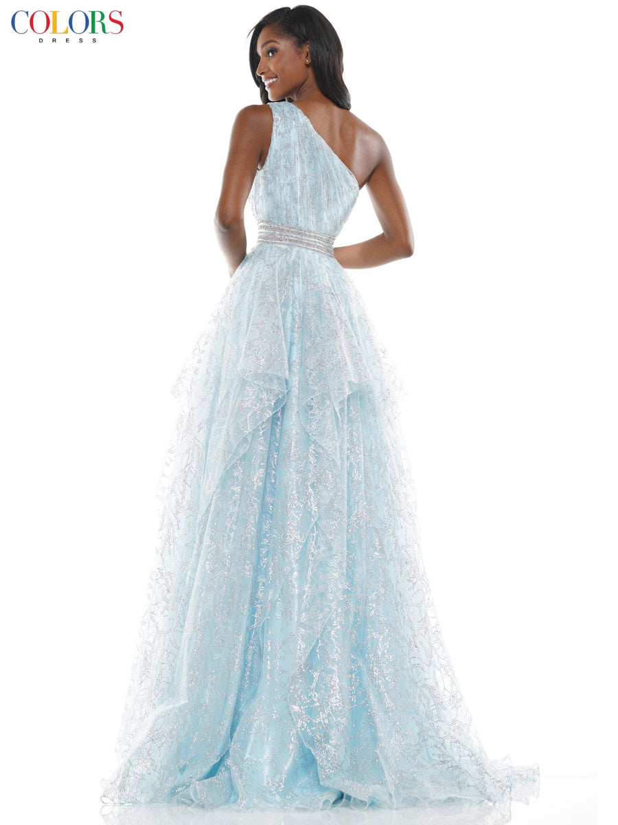 Colors Long Formal Glitter Mesh Prom Dress 2650 - The Dress Outlet
