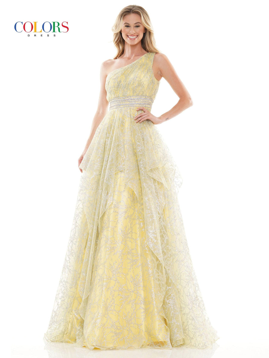 Colors Long Formal Glitter Mesh Prom Dress 2650 - The Dress Outlet