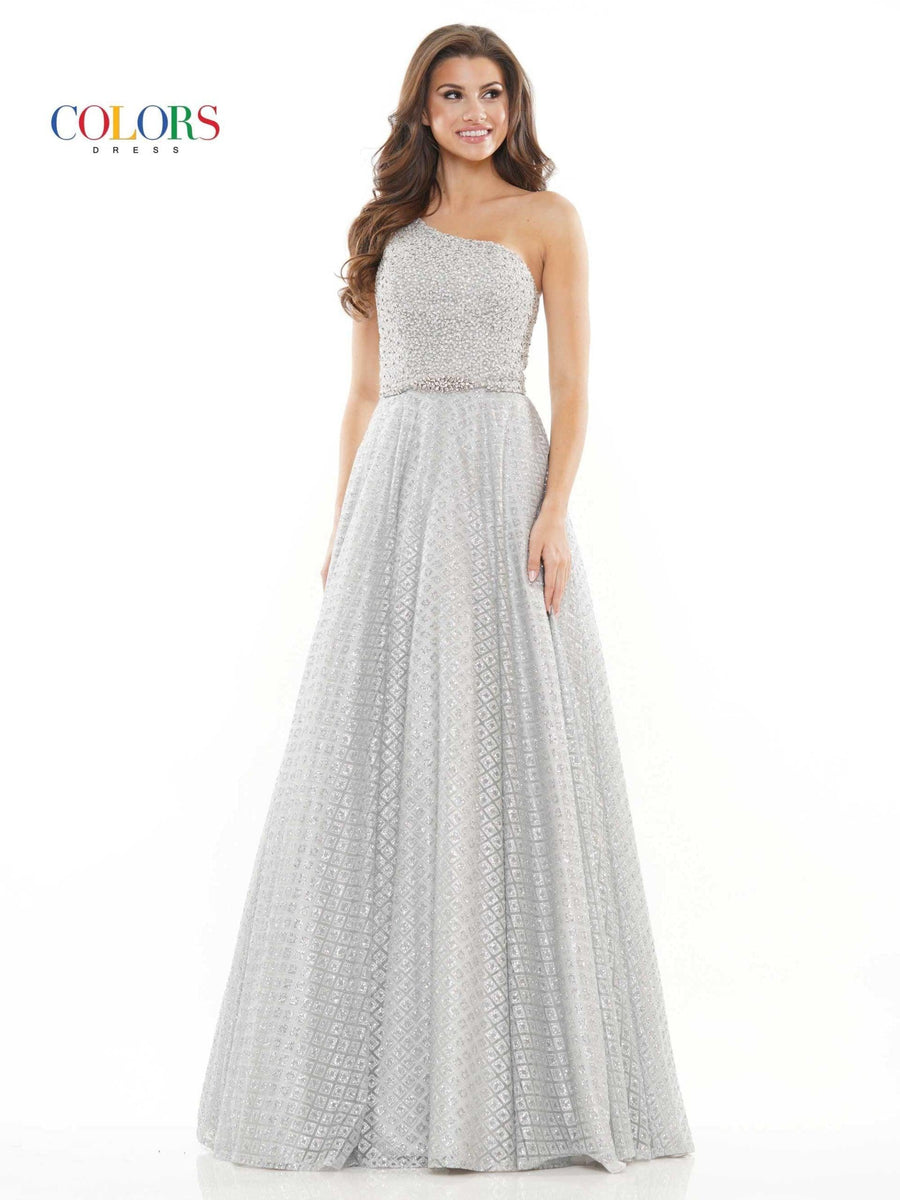 Colors Long Formal Glitter Prom Ball Gown 2670 - The Dress Outlet