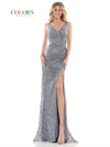 Colors Long Formal Glitter Prom Dress 1074 - The Dress Outlet