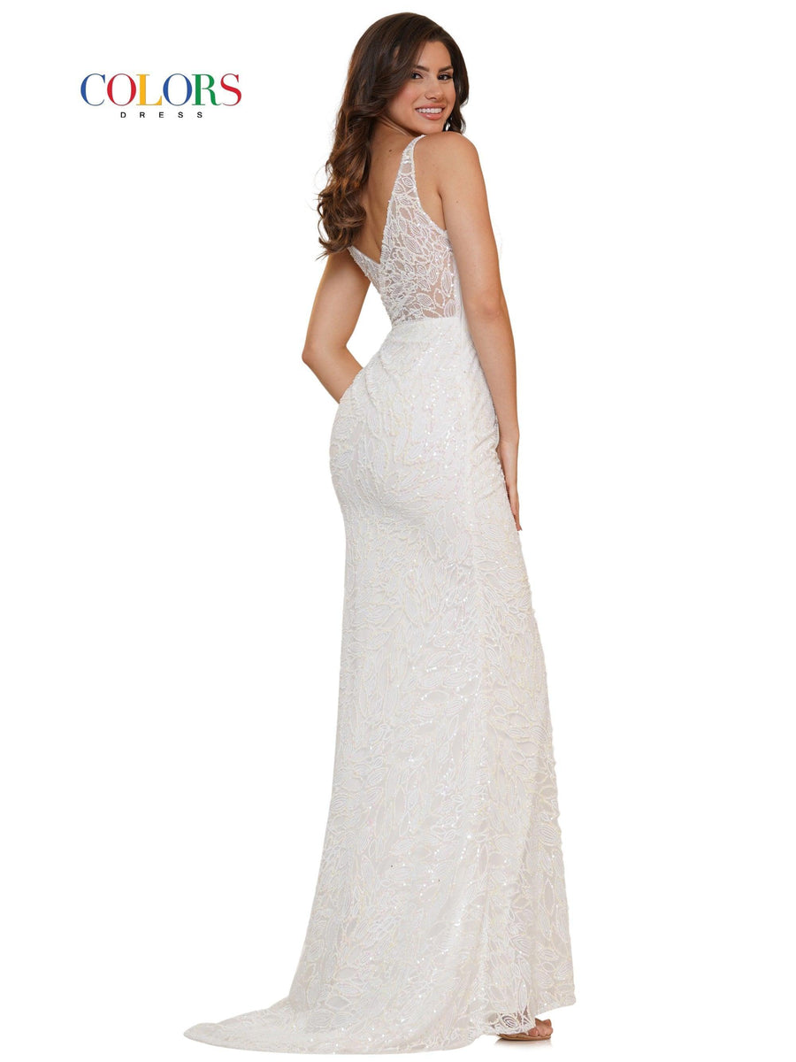 Colors Long Formal Glitter Prom Dress 1074 - The Dress Outlet