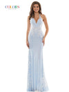 Colors Long Formal Halter Fitted Prom Dress 2686 - The Dress Outlet