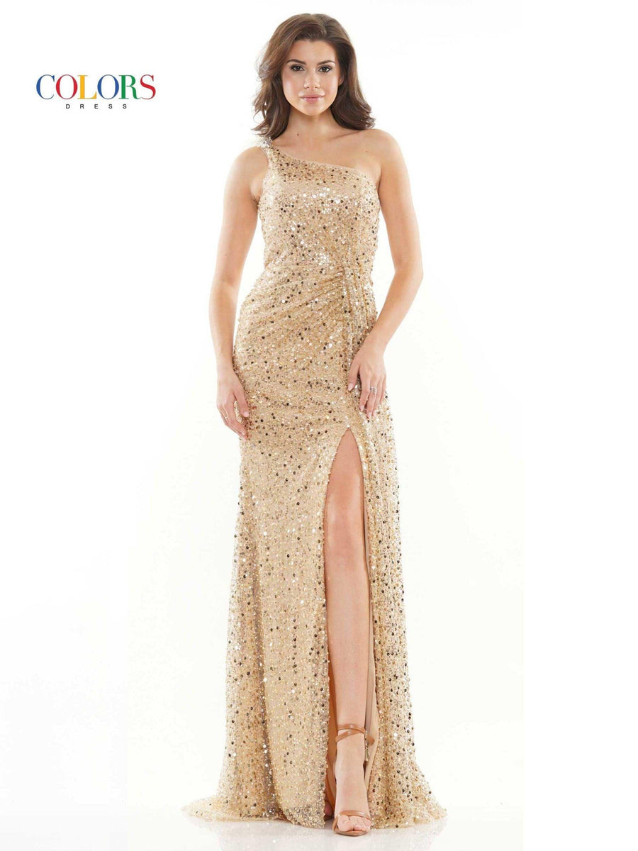 Colors Long Formal One Shoulder Prom Dress 2729 - The Dress Outlet
