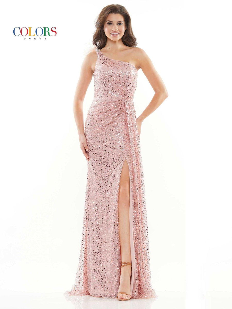 Colors Long Formal One Shoulder Prom Dress 2729 - The Dress Outlet