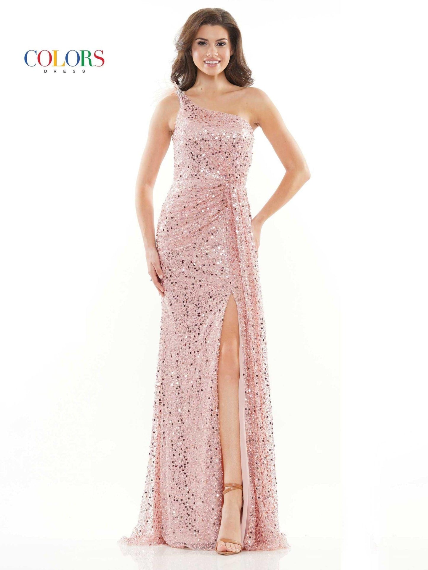 Colors Long Formal One Shoulder Prom Dress 2729 - The Dress Outlet