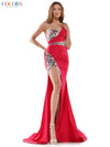 Colors Long Formal One Shoulder Prom Gown 2403 - The Dress Outlet