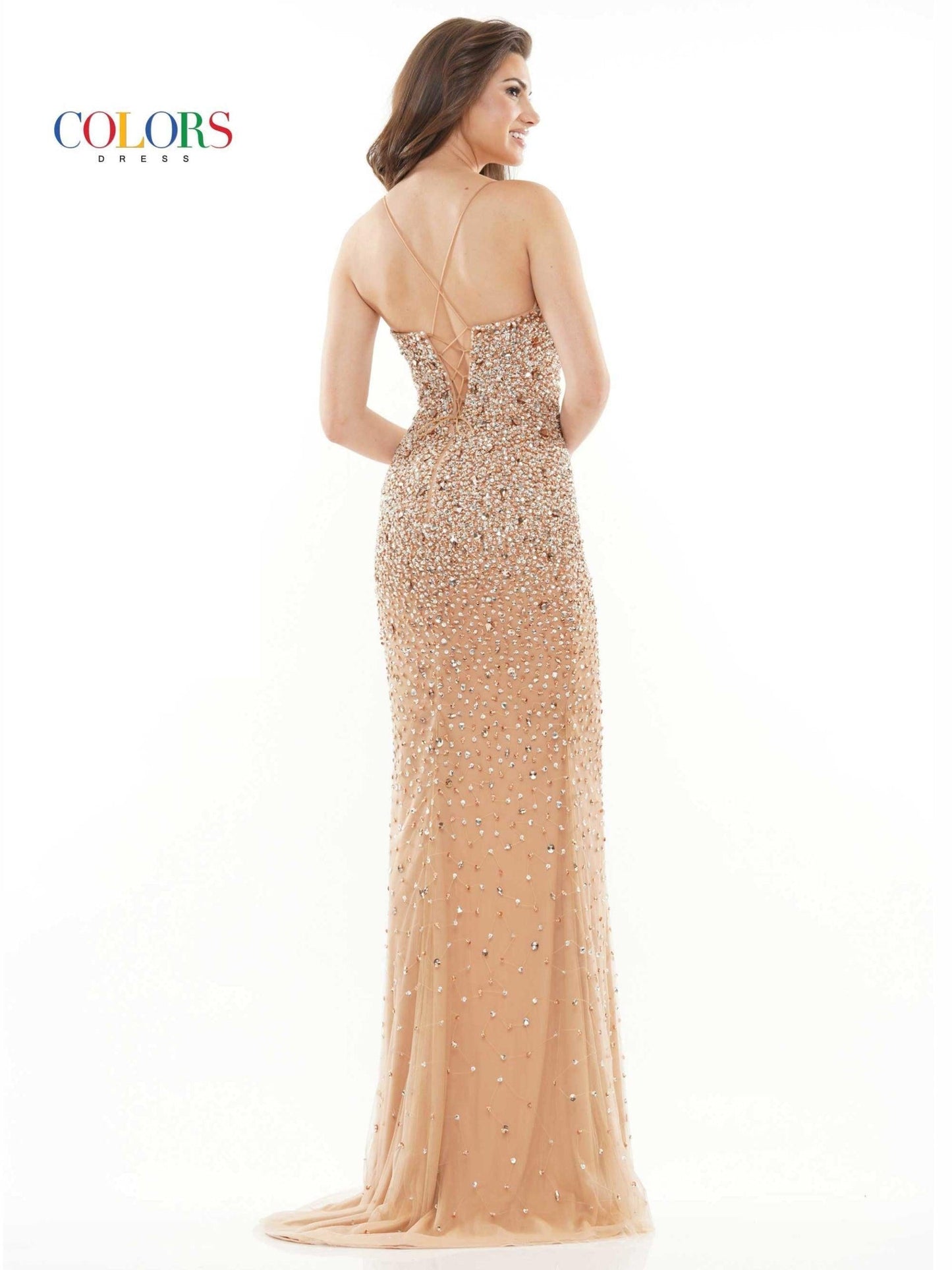 Colors Long Formal Sext Beaded Prom Dress 2725 - The Dress Outlet