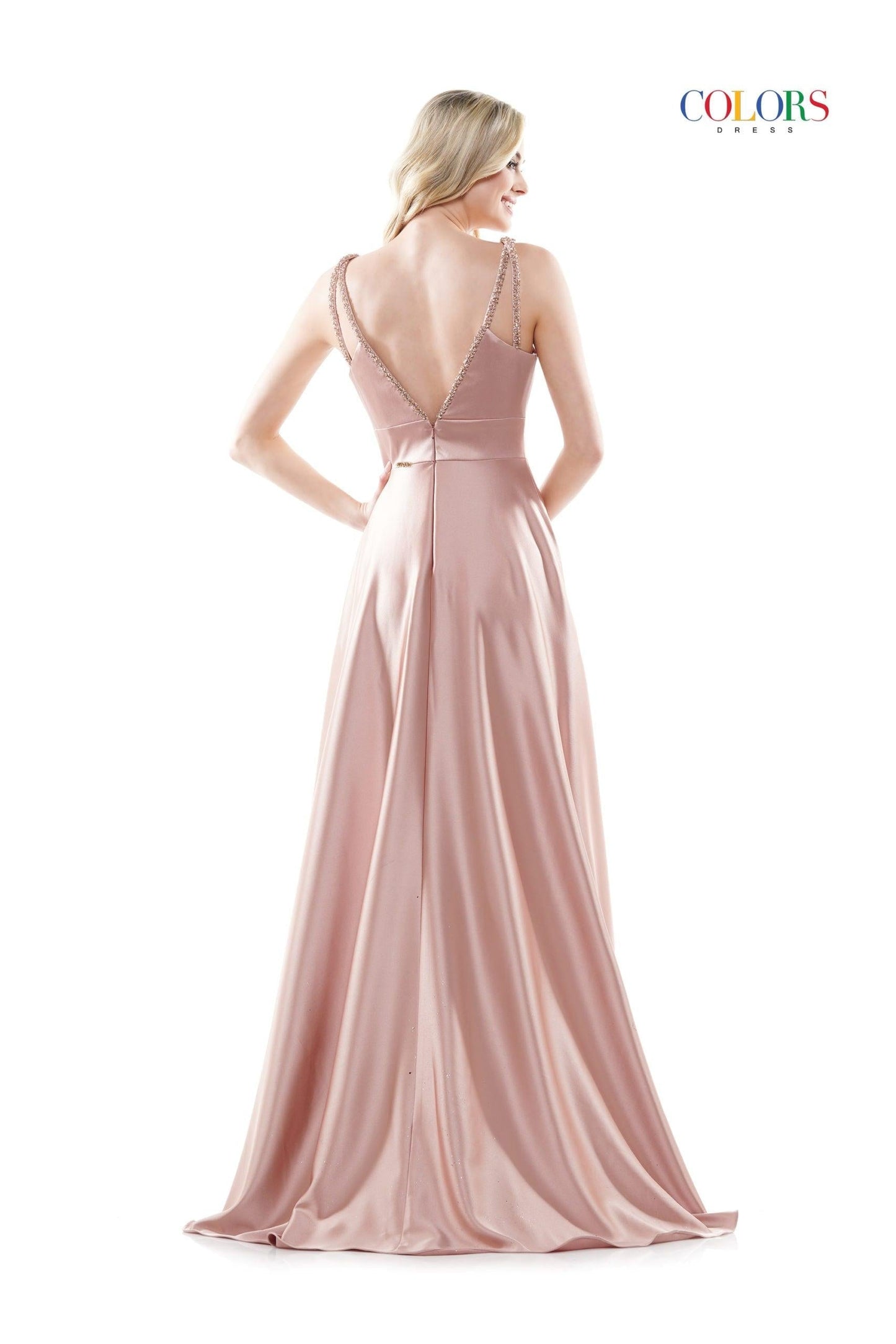 Colors Long Formal Sleeveless Beaded Prom Gown 2578 - The Dress Outlet