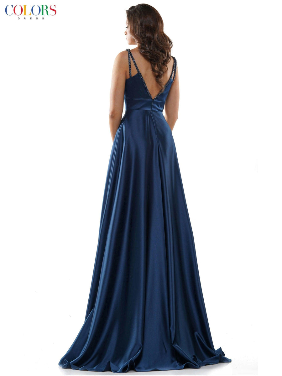 Colors Long Formal Sleeveless Beaded Prom Gown 2578 - The Dress Outlet