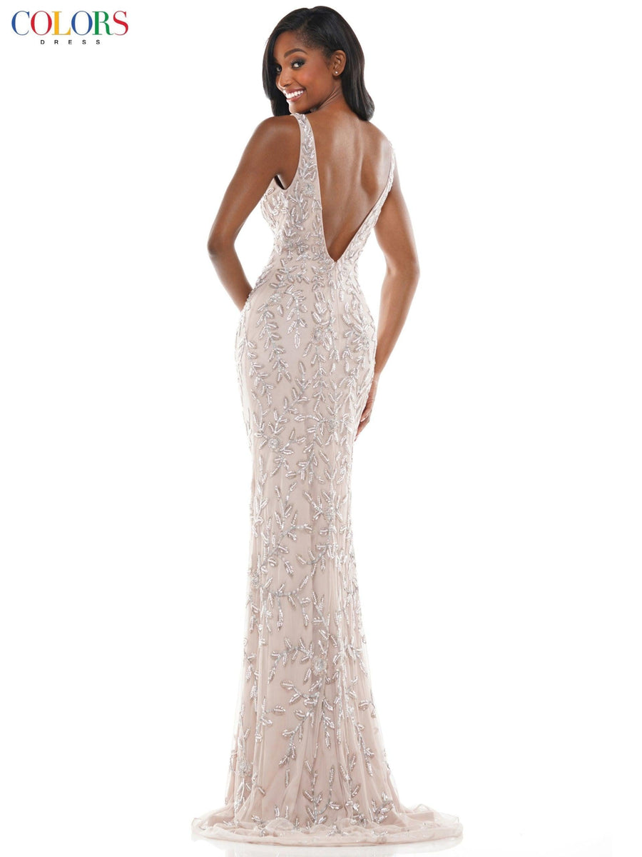 Colors Long Formal Sleeveless Fitted Prom Dress 102 - The Dress Outlet